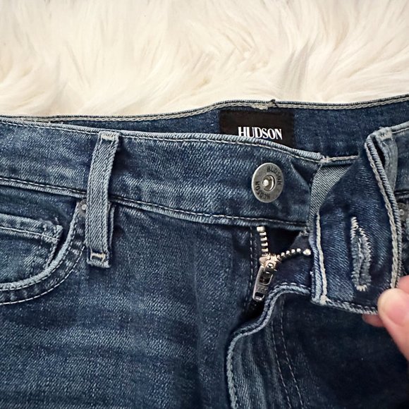 NWT HUDSON Noa JEANS Size 27 Mid Rise Crop Straight Leg in Brynlee Wash Blue NEW - Picture 10 of 16